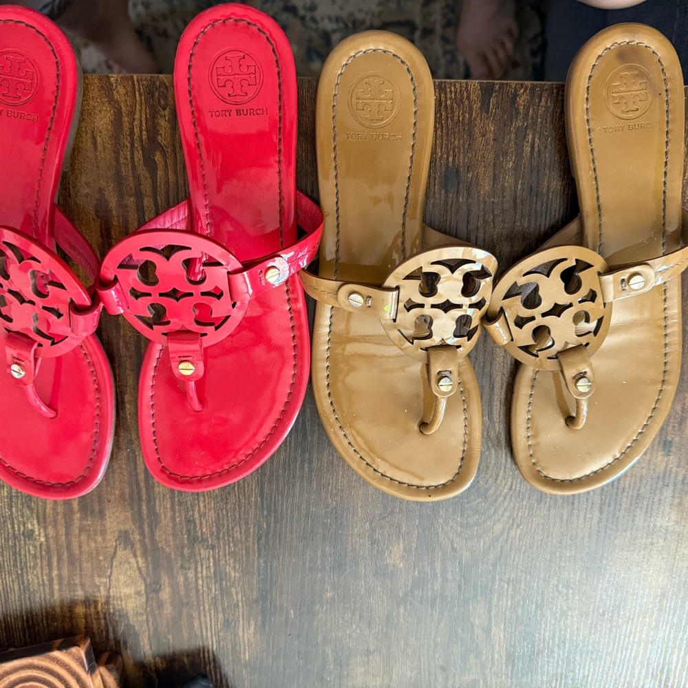 Tory Burch Red and Tan Sandals MILLER sandals